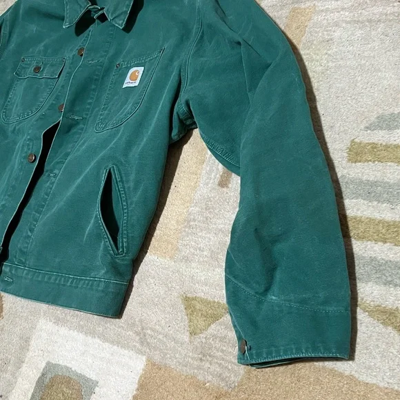 Carhartt Unlined Chore Jacket CU1058 XL CACTUS GREEN, GRAIL/VTG/MINT